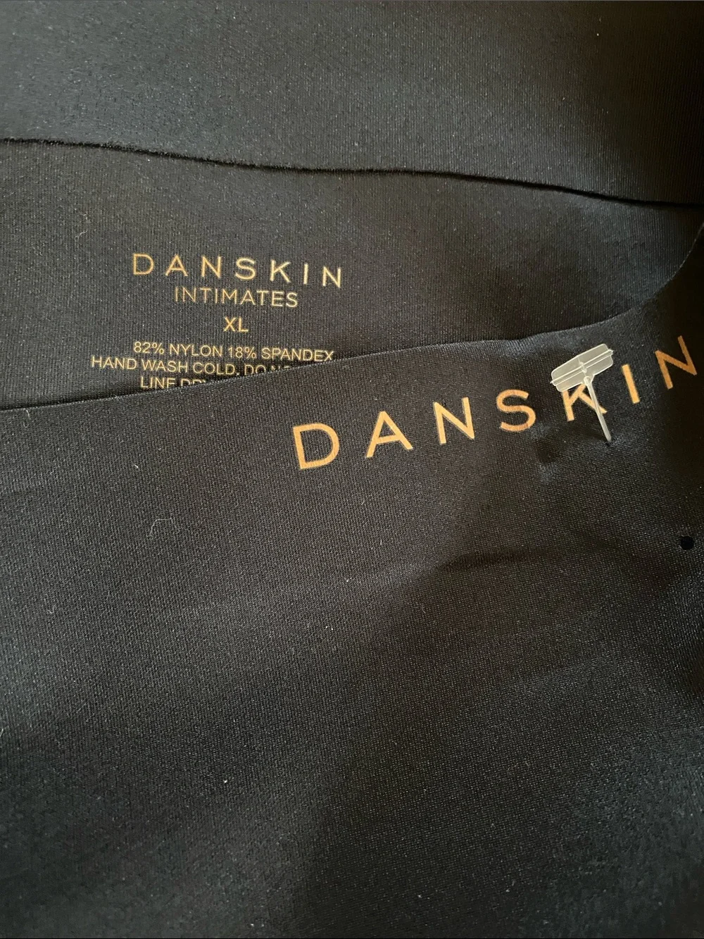 Danskin Intimates Black Gold Logo Skin Contour Shapewear NWOT